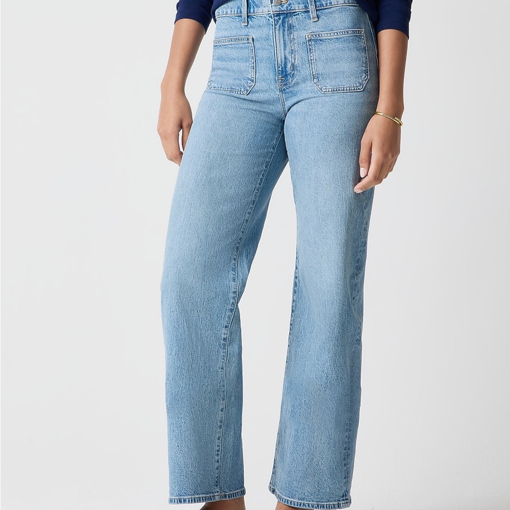High-Rise Slim wide Leg Women's Jeans - Light Blue